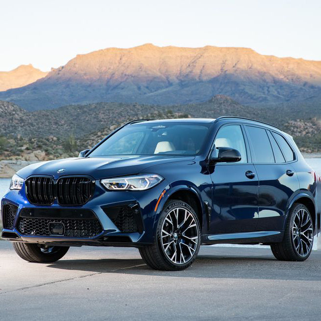 Blue BMW X5M Competition SUV