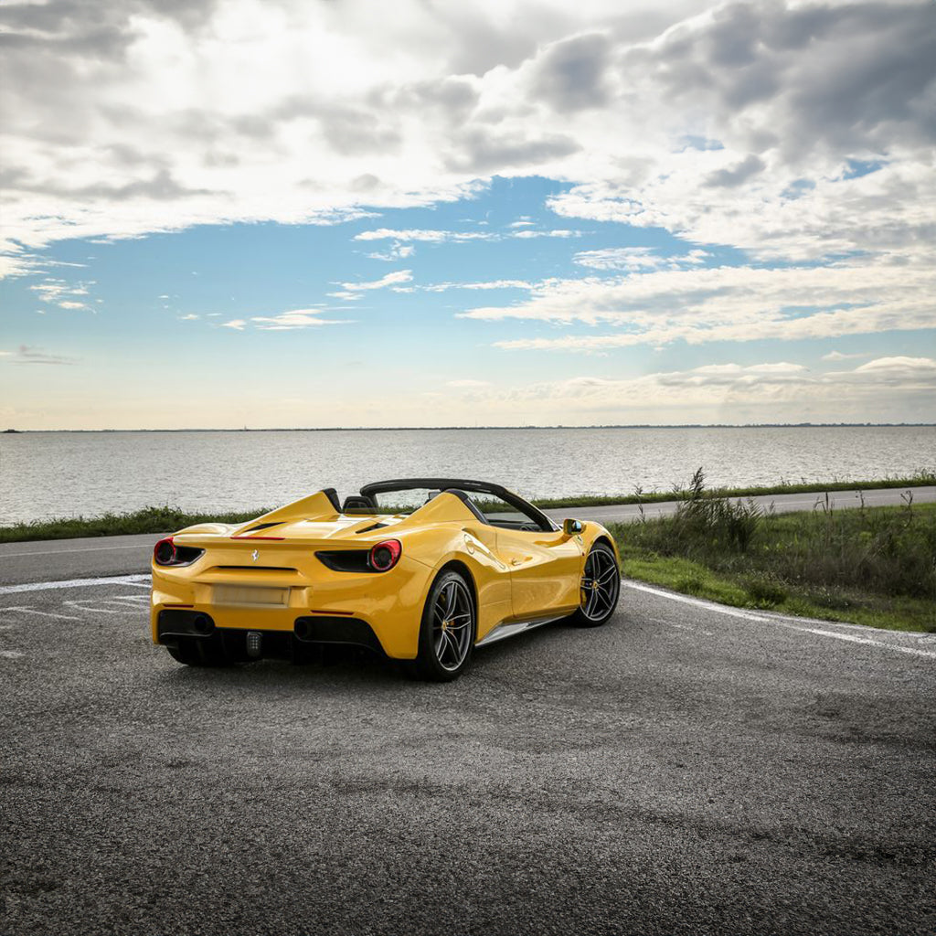 Ferrari 488 Spider available at Skye Car Rental - Best car rental services for open-top luxury