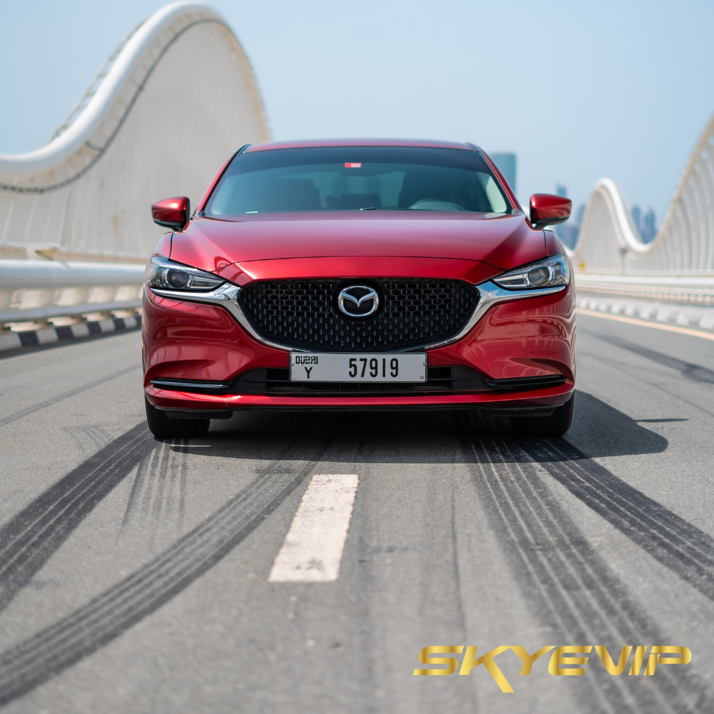 Mazda 6 Red Economy Car Rental in Dubai