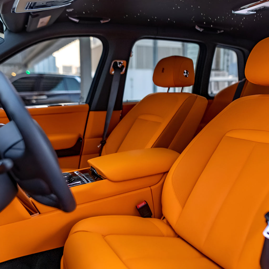 Rolls Royce Cullinan Rental Dubai Interior Front Seats View