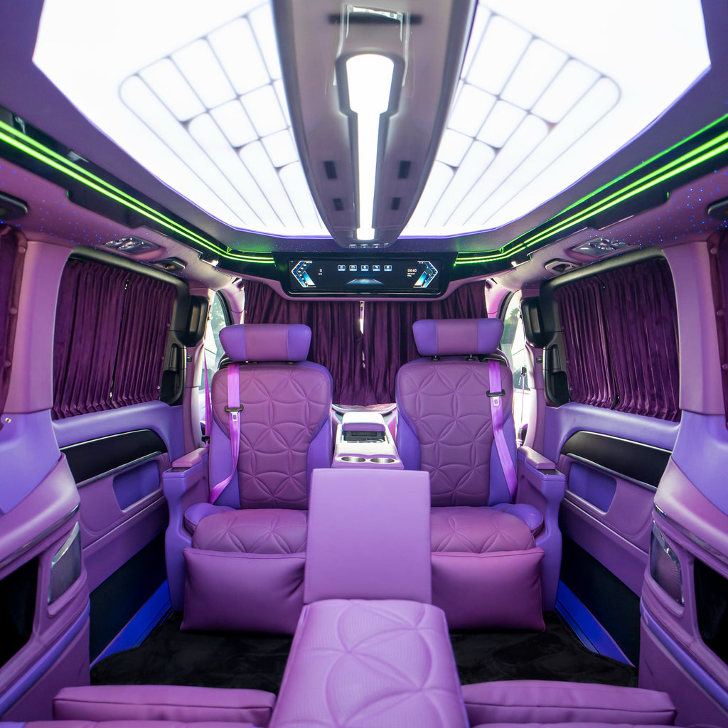 Mercedes Maybach Lavender spacious cabin interior with premium features in Dubai