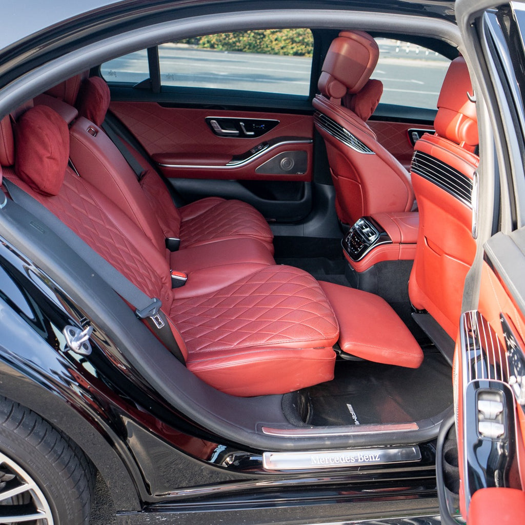 mercedes s580 rental dubai back seats view
