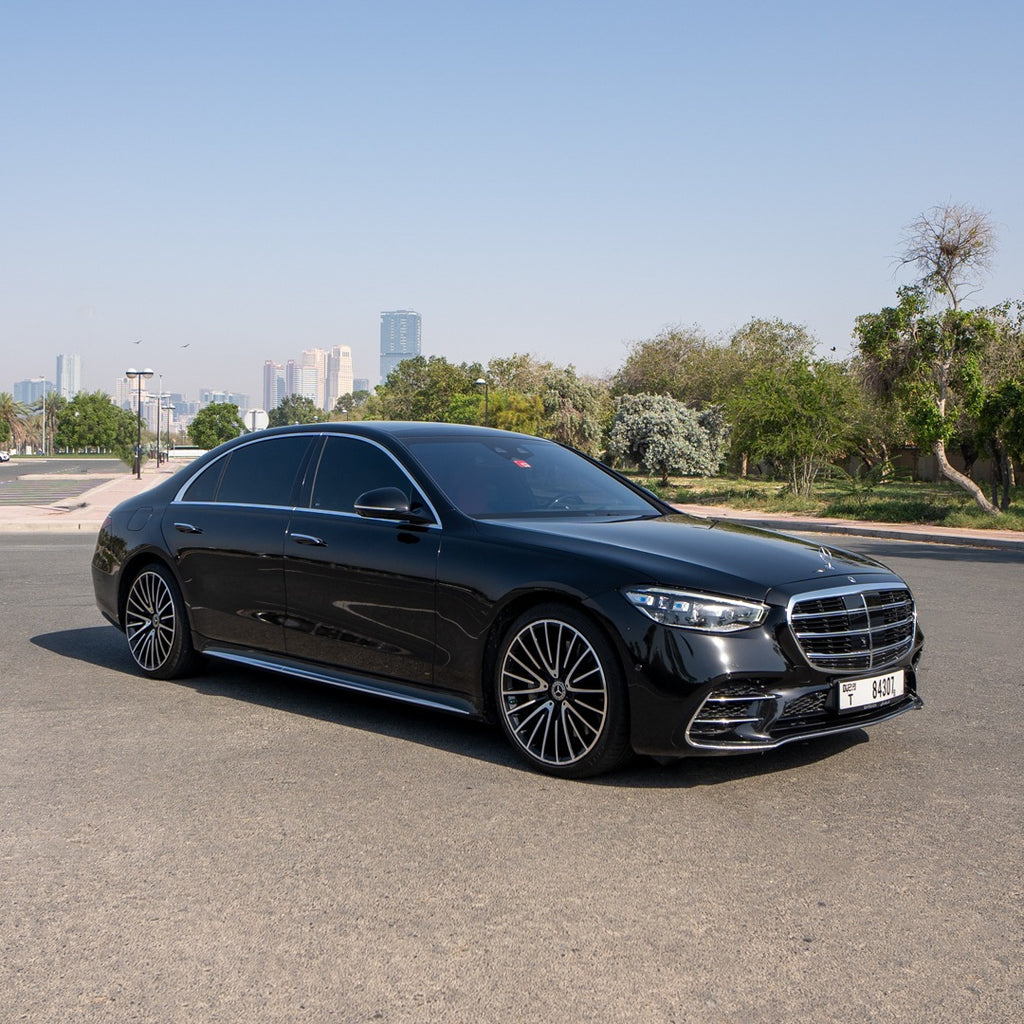 mercedes s580 rental dubai front side left view